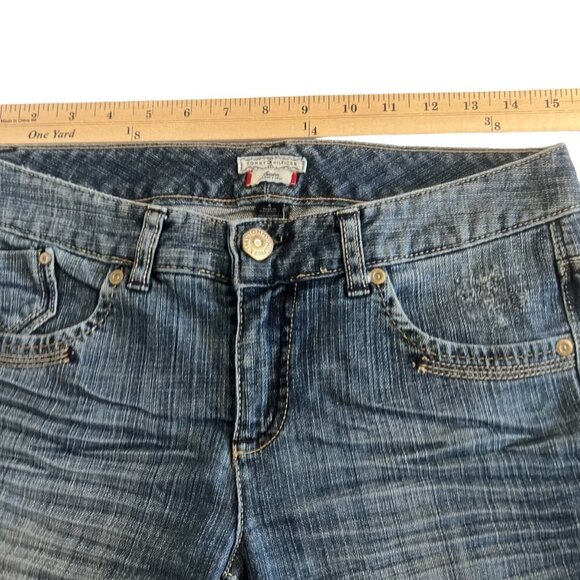 90s Vintage Tommy Hilfiger Freedom Crop Low Rise Raw Hem Jeans Size 4 - Picture 8 of 9